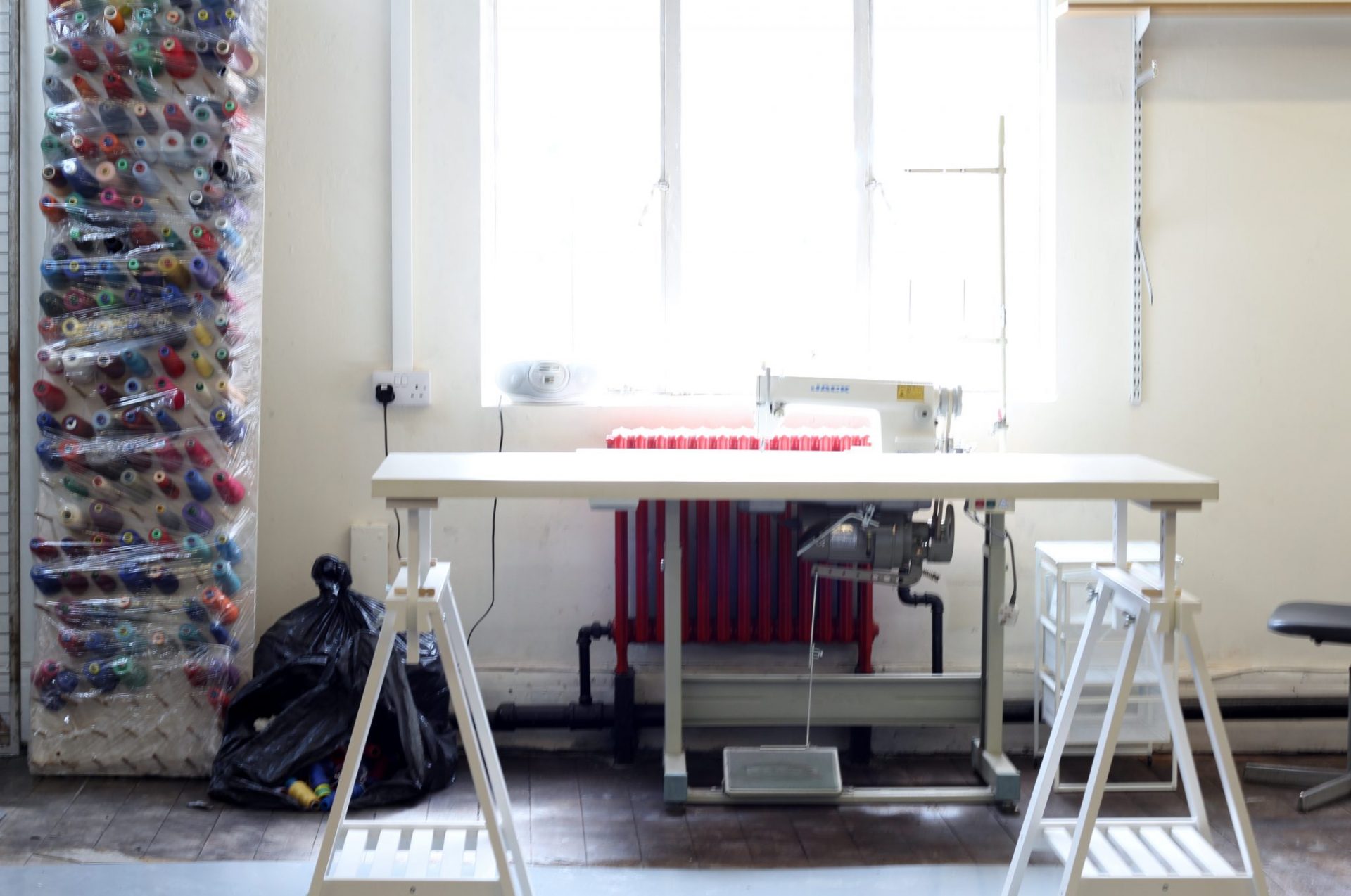 Sewing Studio hire for Fashion Designers & Costume Makers in Leeds. We offer ad hoc & permanent use of our Sewing Room in a variety of combinations You can rent just a machine/overlocker, a single cutting table, desk space etc